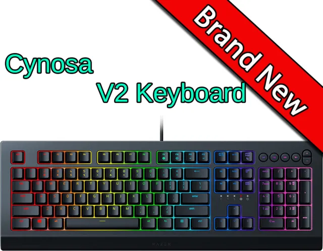 Razer Cynosa V2 Gaming Keyboard RGB Chroma Backlit Prgrammable Media Keys