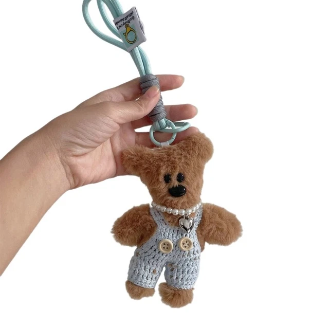 Plush Dolls Bear Keychains Plush Keyrings Backpack Pendants Maillard Style Dolls