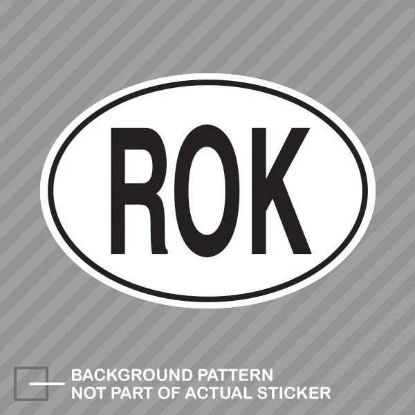 ROK REPUBLIC OF Korea Country Code Oval Sticker Decal Vinyl South