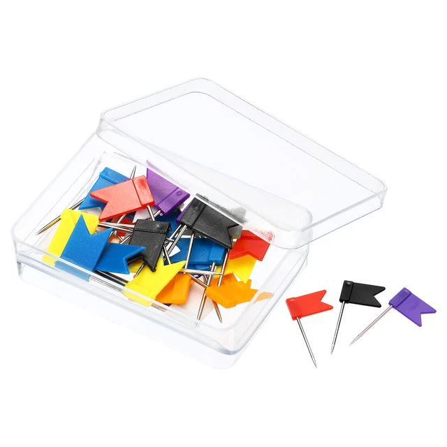 Spilli Per Sarta 1200 Spilli Da Cucito Testa Tonda Multicolore - Con Custodia, 40 Mm Spilli Con Testa Colorata