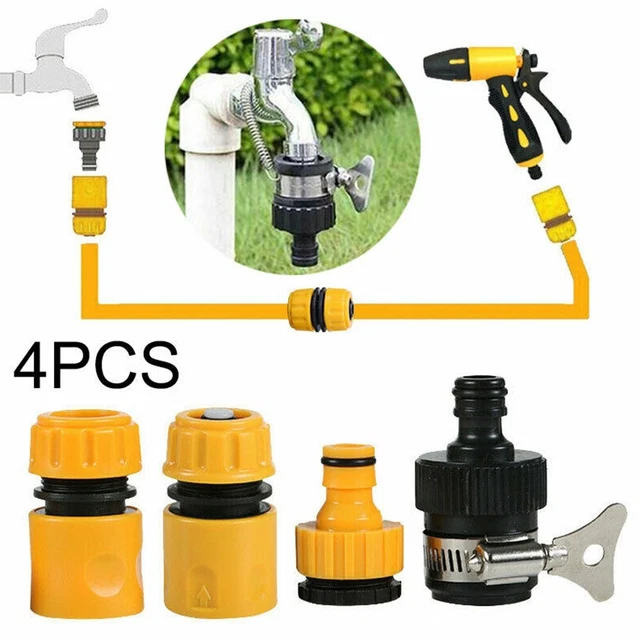 4Pcs Durable Garden Hose Pipe Tap Quick Connector Conection Fitting Adaptor