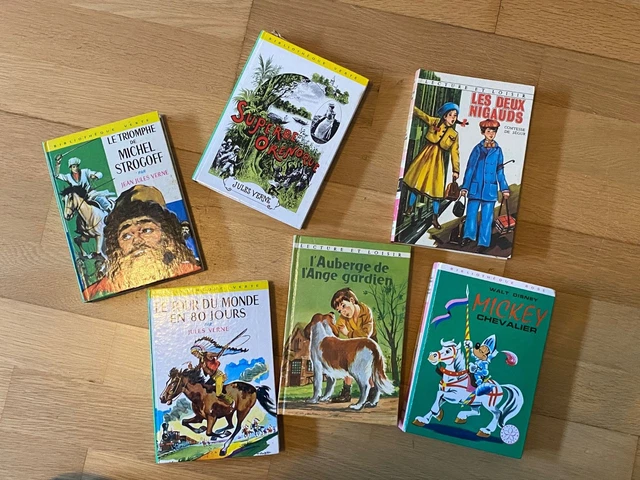 Lot 9 Livres Bibliothèque Verte Hachette – Années 50 – Littérature étrangère