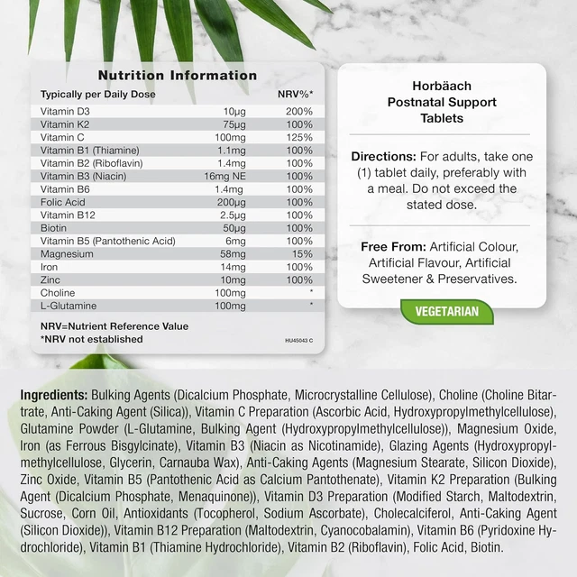 POSTNATAL VITAMINS FOR Women 90 Multivitamin Tablets After Pregnancy