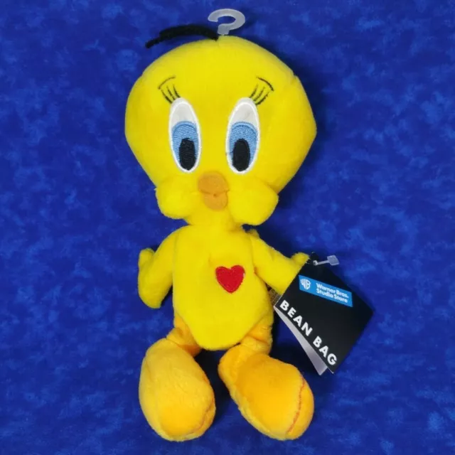 Tweety Bird Embroidered Heart  Bean Bag Plush Warner Bros 1998 With Tags