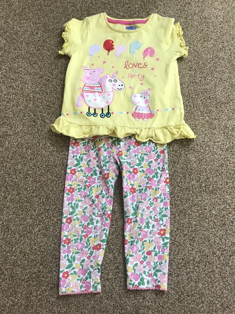 baby boden toddler girls leggings and peppa pig tshirt age 18-24 months
