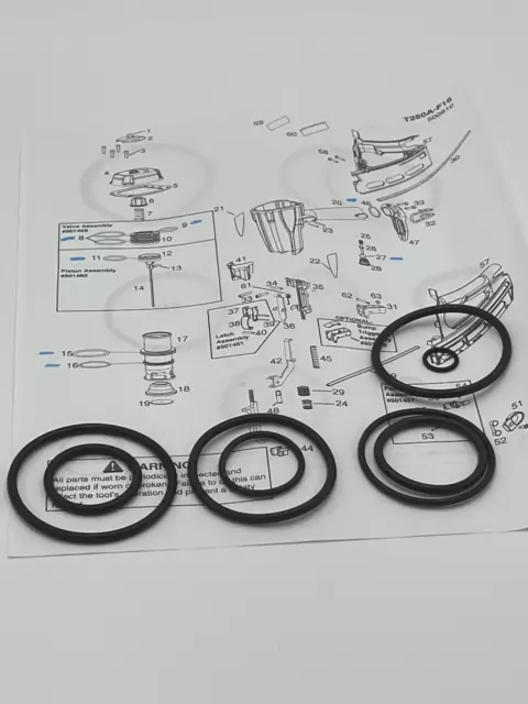 O-ring kit compatible for Paslode T250A-F16