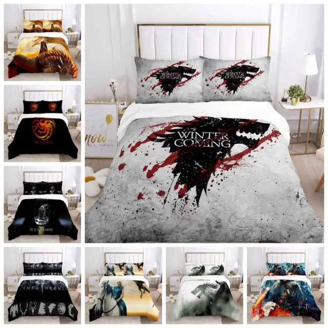 Gift Bed Set Game of Thrones Quilt Duvet Doona Cover Single Double Queen Size AU