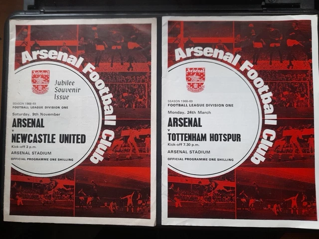 1968/69 4 x Arsenal Homes Charlton ( FAC ) Newcastle Utd Tottenham Nottm Forest