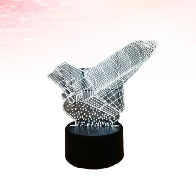 3 D 3D Illusion LED Light Table Lamp Night Desk Bedside Rocket £10.15