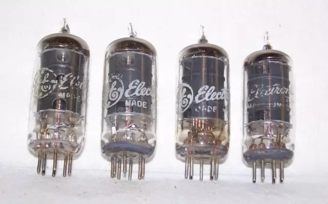 Lot of (4) GE 6AU6A radio tubes,tested great!,6AU6,black plate