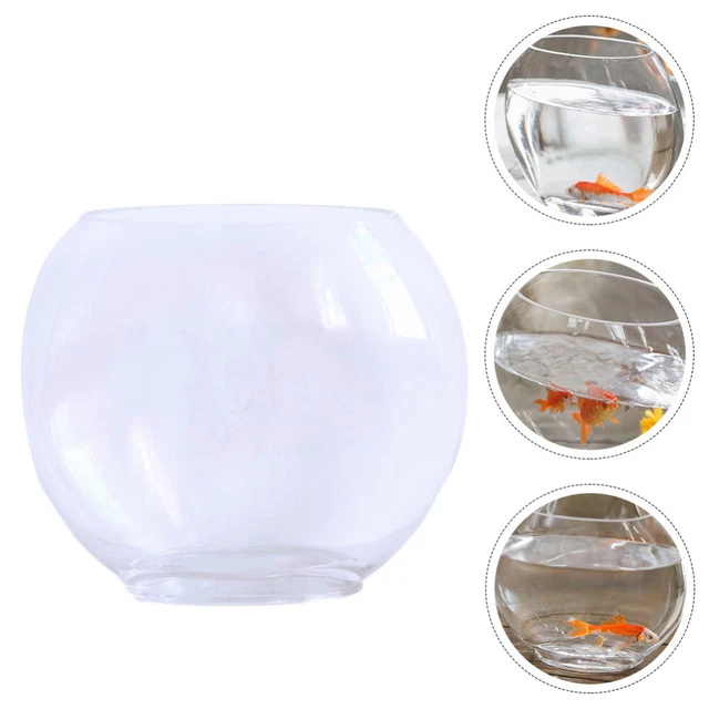 Small Goldfish Aquarium Round Fish Bowl Flat Fish Tank Hydroponic Planter Oval