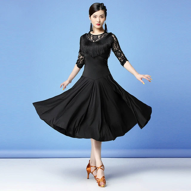 Femme Dentelle Latin Robe Danse Salsa Tango Bal Gland Rumba Entraînement Swing