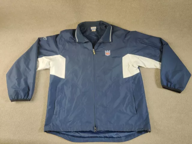Reebok NFL Tracksuit Full Zip Windbreaker Jacket & Pants Mens L Navy Blue White 3