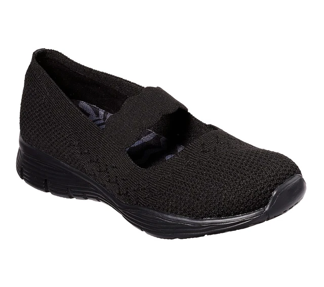 SKECHERS DONNA BALLERINA Pantofola Seager Power Hitter Nero EUR 80