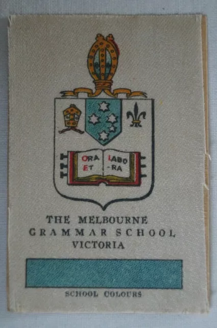 Vintage 1910's Wills Silk School Crests The Melbourne Grammar School Victoria