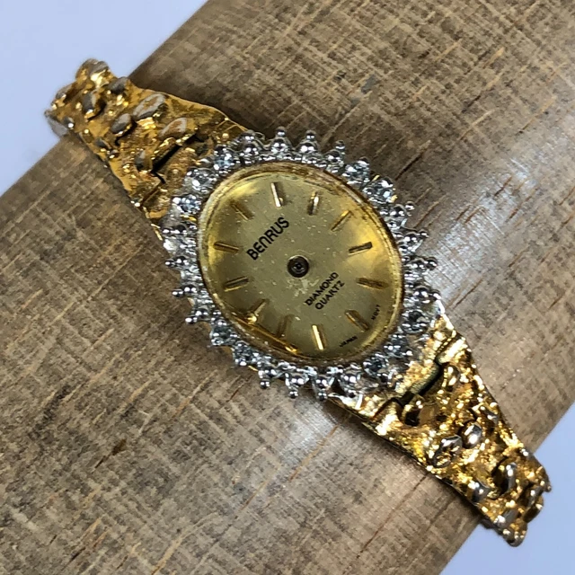Benrus diamond quartz base metal 2025 bezel