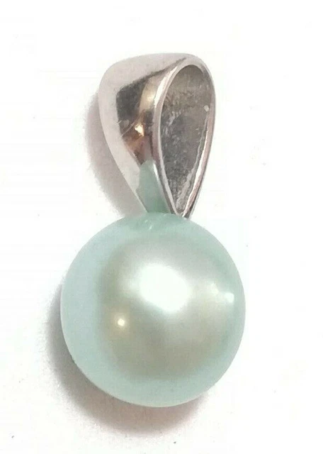 Ciondolo Con Catena Di Perle Lucenti In Argento Sterling 925 Vera Perla Preziosa