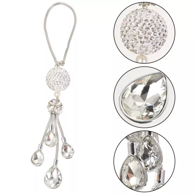 Car Mirror Charms Crystal Ball Rear View Hanging Pendant Decoration Accessories