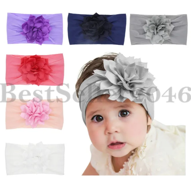 6 PCS Kids Girl Baby Headband Toddler Lace Bow Flower Hair Band Accessories US