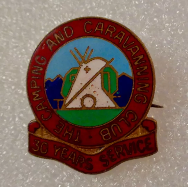 THE CAMPING AND CARAVANNING CLUB - 30 Years Service - Vintage Enamel Badge