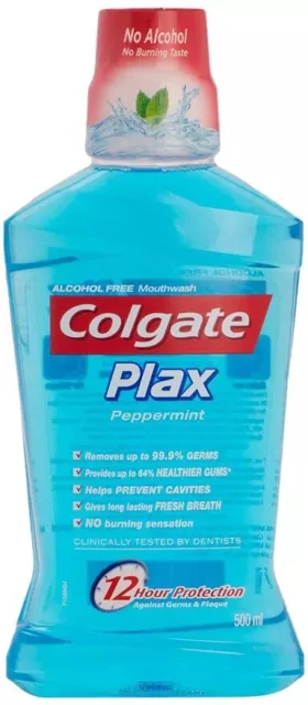 Colgate Plax Mouthwash Peppermint 250ml Bottle Pack Of 1/2/4 For Fresh Breath
