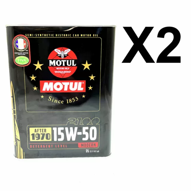 4Lt Aceite Motor Motul 2100 15W50 Manillar Sintético Coche Históricas D' Epoca