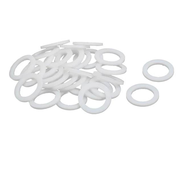22mmx15mmx2mm politetrafluoroetilene rondella piana guarnizione bianco 30pz