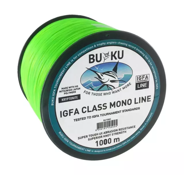 Buku BU100 IGFA Game Kryptonite Monofilament Line - 1000m