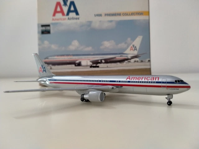Dragon Wings 1:400 American Airlines Boeing 767-200 N301AA, Lucido, Usato In Ottime Condizioni - Foto 5