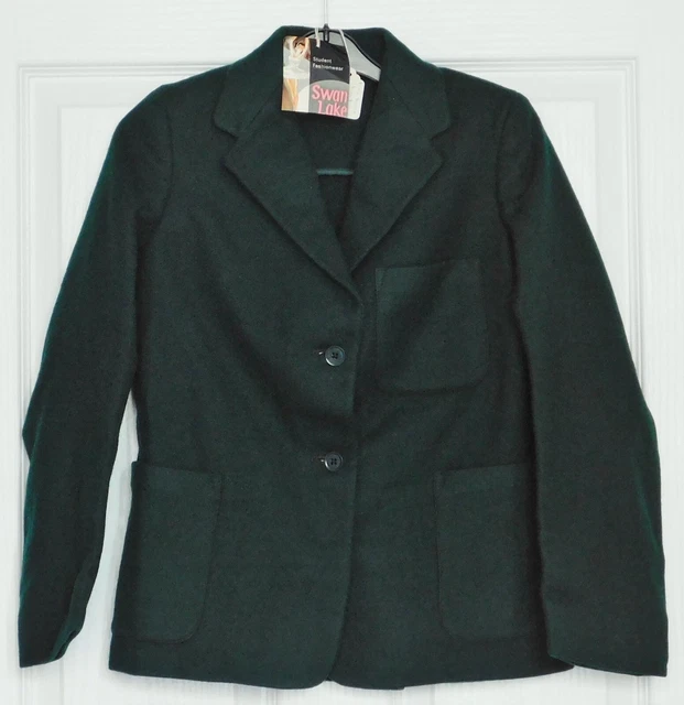 Blazer vintage ragazze VERDE uniforme scolastica INUTILIZZATA Lago dei Cigni 30" Arthur Howard B3