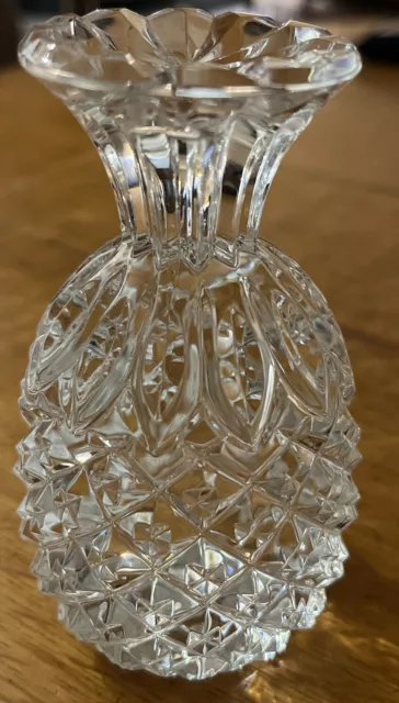 Gorgeous 4'' Tall Waterford Crystal Faceted Diamond Pineapple Paperweight, MINT!