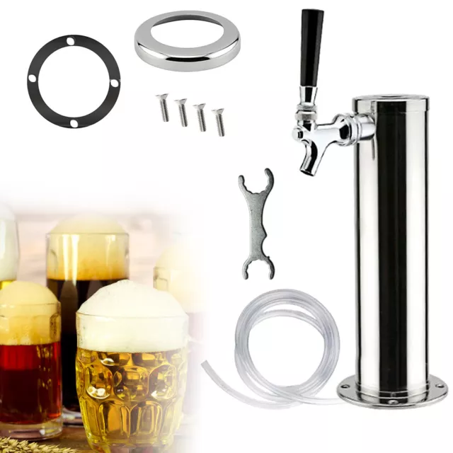 Home Bar Single Tap Faucet Stainless Steel Draft Beer Keg Tap Tower Kegerator