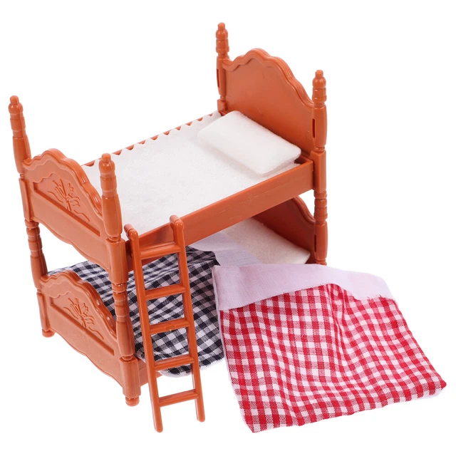 SMALL DOUBLE BED Dollhouse Accessories Mini Beds Bunk Child £7.25