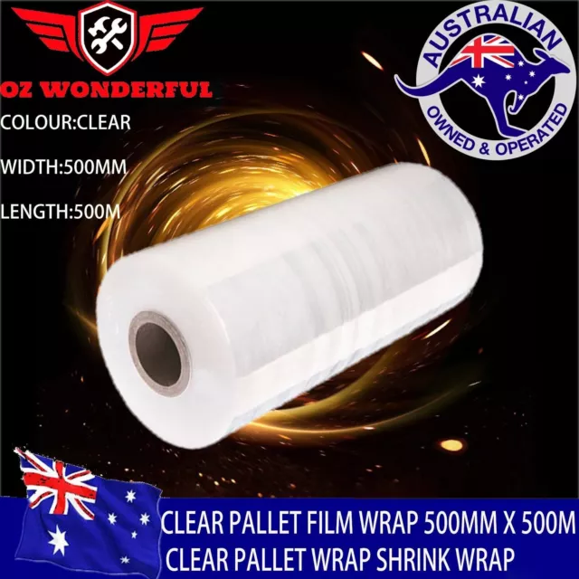 CLEAR Pallet Film Wrap 500MM x 500M CLEAR PALLET WRAP Shrink Wrap Plastic