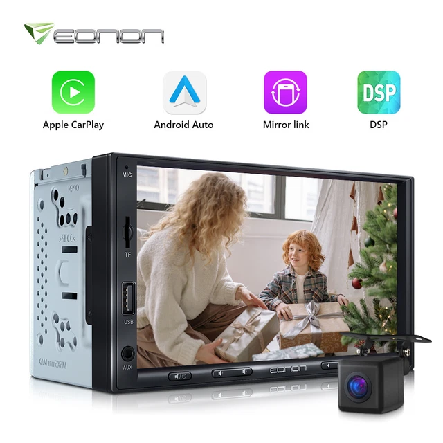 7" Double Din Car Stereo Apple Carplay & Android Auto MP5 Player BT FM Radio DSP