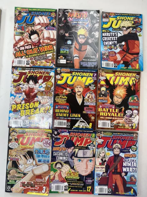 Shonen Jump Manga Magazine Bleach Naruto 9 Issue Lot 2009 2010