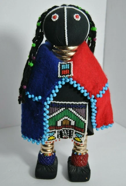 Tribal Folk Art Sculpture Handmade Beautifully Design w Metal and Beads