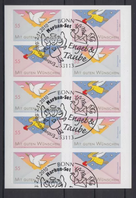 Bund 2827/2828 SELBSTKLEBEND Folienblatt 12 a Post Grußmarken 55 C ESST Bonn