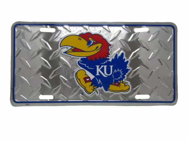 Kansas State Jayhawks Diamond Deck 6"x12" Aluminum License Plate Tag