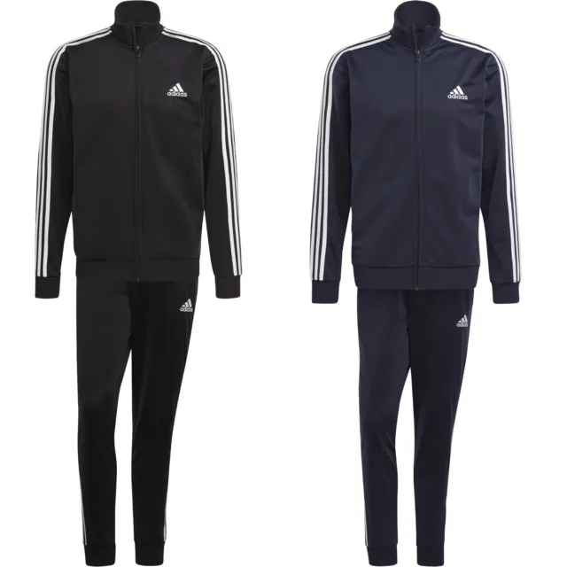 adidas Jogginganzug Trainingsanzug Sportanzug Herren schwarz 3 Streifen Design