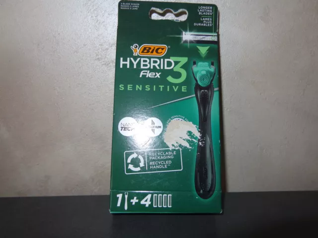 Rasoir rechargeable BIC Hybrid 3 Flex Sensitive  (1 manche + 4 recharges)