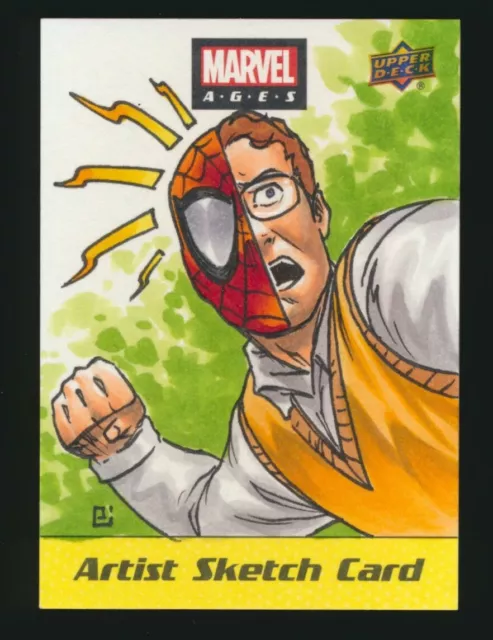 2020 Upper Deck Marvel Ages Sketch Card Auto 1/1 Spider-Man by Peejay Catacutan