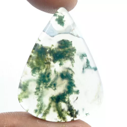 Cts. 24.80 Natural Moss Agate Cab Pear Cabochon Exclusive Loose Gemstone