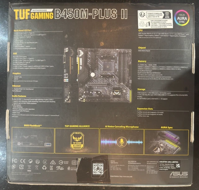 ASUS TUF GAMING B450MPLUS II AMD AM4 Motherboard Boxed £59.99