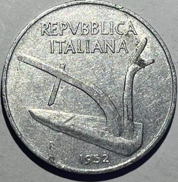 Italy - 1952 - 10 Lire - Italian Coin - Plow / Wheat Ears