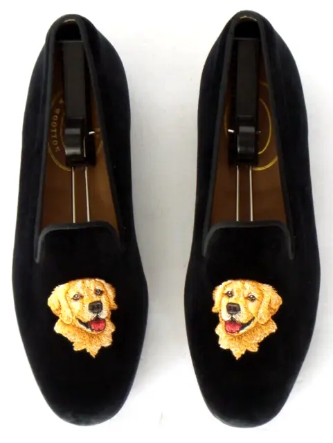 NEW! Men's $575 Stubbs & Wootton "GOLDEN RETRIEVER" Loafers Slippers Shoes 10.5