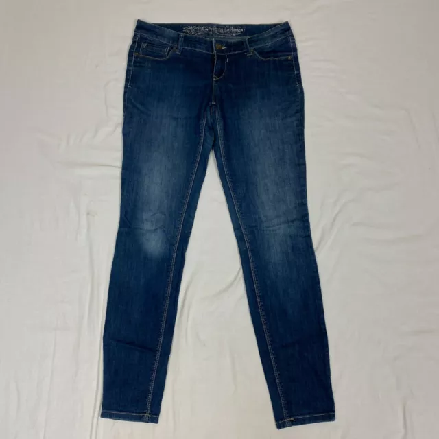 Express Jeans Womens 6 Skinny Leg Low Rise Denim Pants Blue