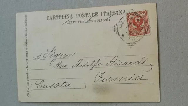 Cartolina Oneglia Genova Imperia Liguria viaggiata porto 1904 2