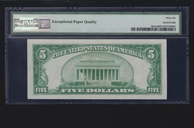 US 1934A $5 Silver Certificate FR 1651m PMG 66 EPQ Sup GEM CU (911) 2