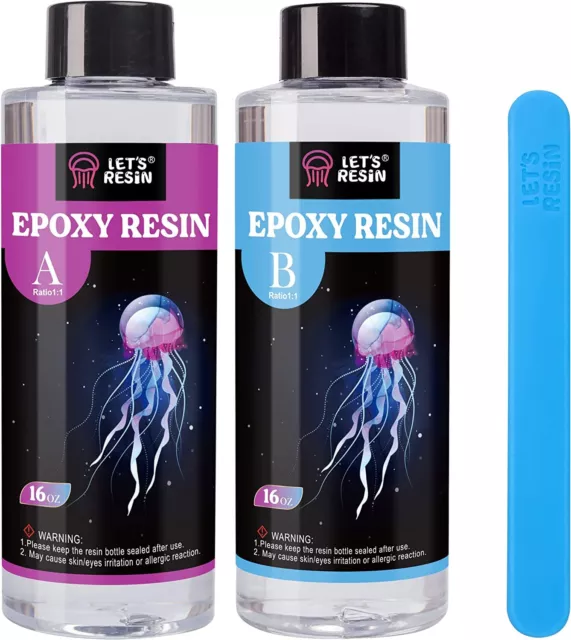 Resina epoxi cristalina LET'S RESIN, 32 OZ kit de resina epoxi libre de burbujas, mesa